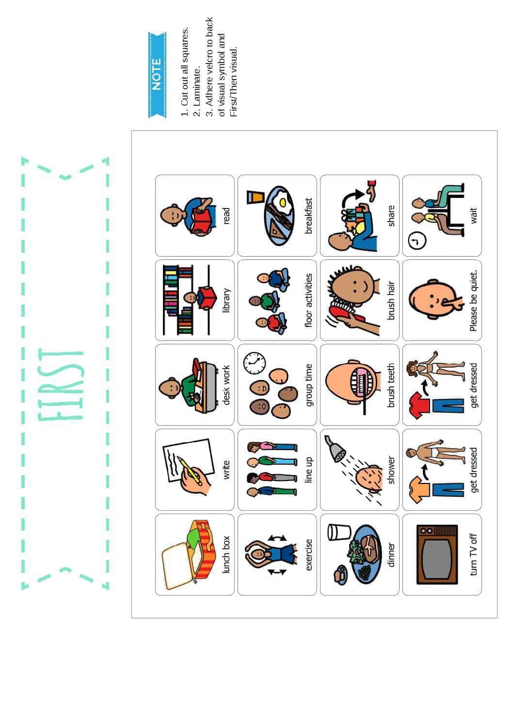 First Then Visual Schedule For Kids With Autism